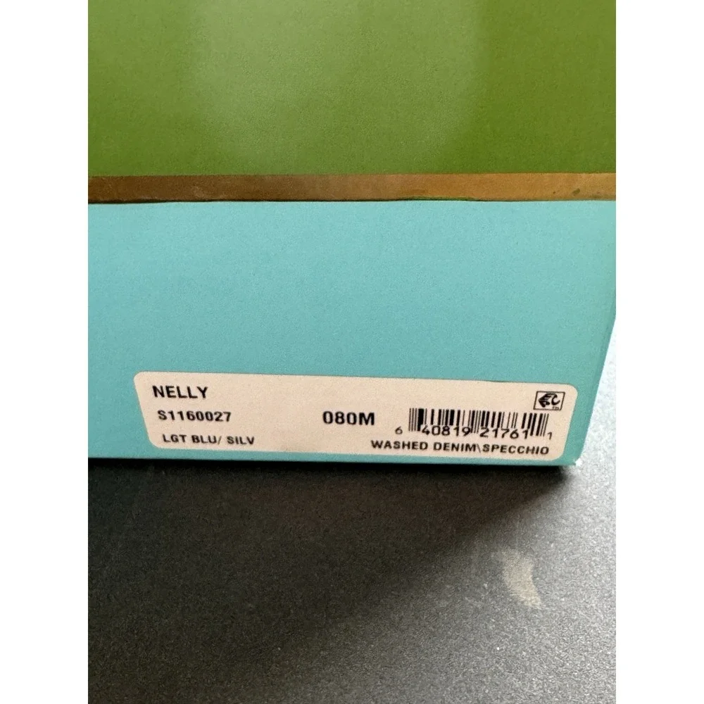 Kate Spade New York Nelly Flats Washed Denim Metallic Silver Size‎ 8